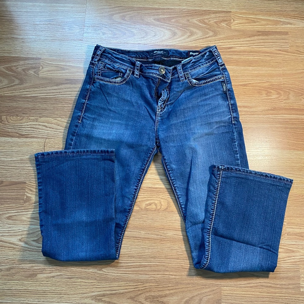 Ladies Silver jeans.